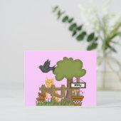 庭の子ネコ ポストカード (スタンド正面)