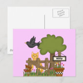 庭の子ネコ ポストカード (正面/裏面)