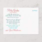 庭の子猫の特別なイベント インビテーションポストカード (裏面)