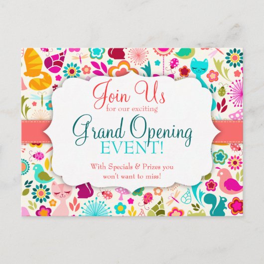 庭の子猫の特別なイベント インビテーションポストカード (正面)