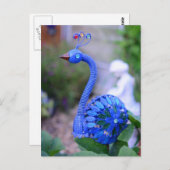 庭の孔雀の庭のアートティール（緑がかった色）と緑 ポストカード (正面/裏面)