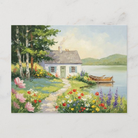 庭の家湖自然の風景村 ポストカード (正面)