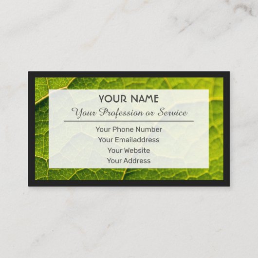 庭の専門家や自然のデザイナーのために 名刺 (裏面)