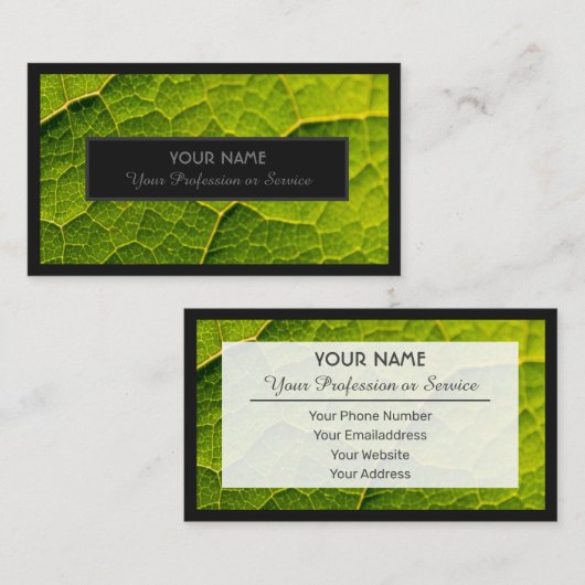 庭の専門家や自然のデザイナーのために 名刺 (正面/裏面)