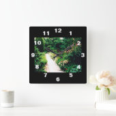庭の小道 スクエア壁時計 (ホーム)