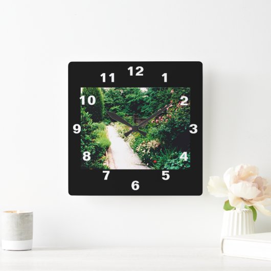庭の小道 スクエア壁時計 (ホーム)