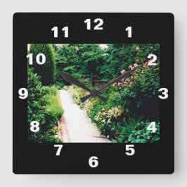 庭の小道 スクエア壁時計
