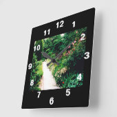 庭の小道 スクエア壁時計 (傾斜)