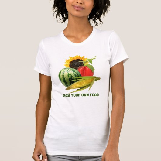 庭の少女が育てる食べ物 / 野菜 果物  Tシャツ (正面)