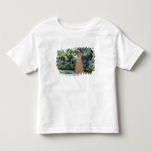 庭の少女(w/c) トドラーTシャツ (正面)