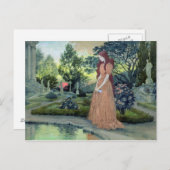 庭の少女(w/c) ポストカード (正面/裏面)