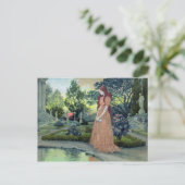 庭の少女(w/c) ポストカード (スタンド正面)