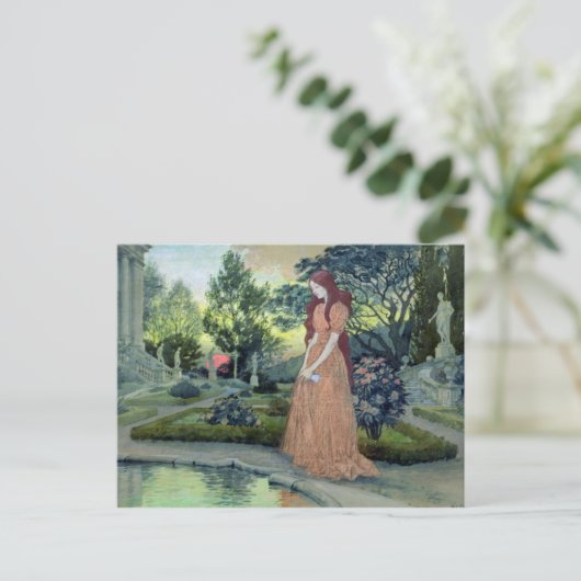 庭の少女(w/c) ポストカード (スタンド正面)