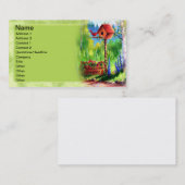 庭の巣箱の絵画 名刺 (正面/裏面)