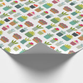 庭の引っ越し祝いパーティーの鉢植えな植物 ラッピングペーパー (角)