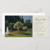 庭の悔やみや弔慰のサンキューカードの女性 サンキューカード (正面/裏面)