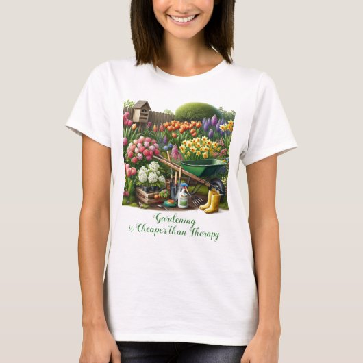 庭の愛好家 / 春の花  Tシャツ (正面)