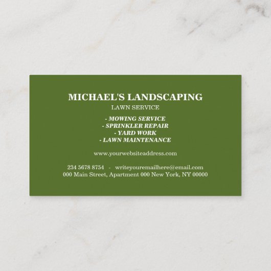 庭の手入れのプロ ランドスケープ 名刺 (裏面)