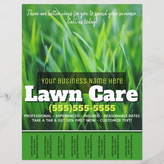 庭の手入れ。カスタマイズ可能な広告ティアシート チラシ (正面)
