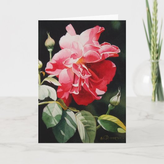 庭の挨拶状で戯れる夏 カード (正面)