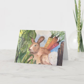 庭の挨拶状のバニー シーズンカード