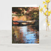 庭の挨拶状の橋 カード (黄色い花)