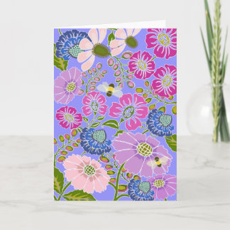 庭の挨拶状の蜂 カード