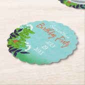 庭の新生かわいらし植物 ペーパーコースター (アングル)