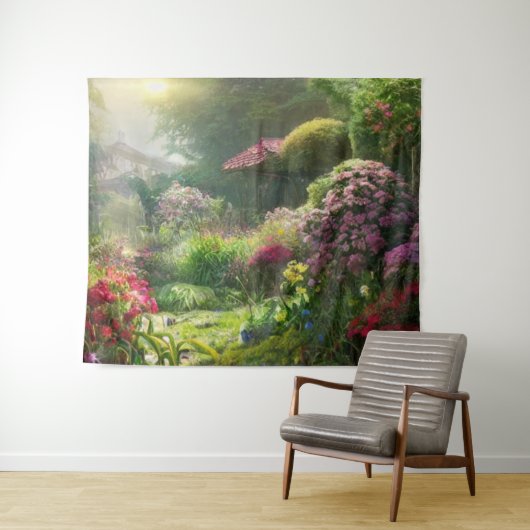 庭の早朝 タペストリー (インサイチュ(横))