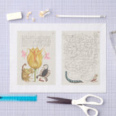 庭の昆虫のフローラ書道の切り離し 薄葉紙 (クラフト)