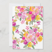 庭の明るいフローラの水色のベビーシャワー 招待状 (裏面)