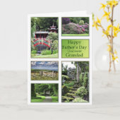 庭の景色を望む祖父のための父の日 カード (黄色い花)