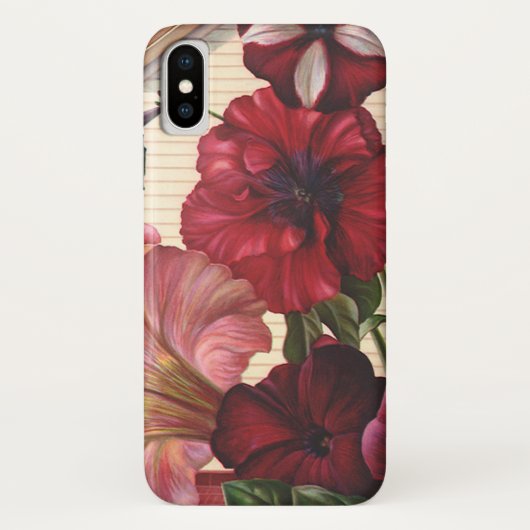 庭の朝顔のヴィンテージ風の花 Case-Mate iPhoneケース (裏面)