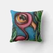 庭の枕のフラミンゴ クッション (裏面)