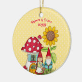 庭の格言のカップル セラミックオーナメント (左)