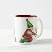 庭の格言の絵画の花 ツートーンマグカップ (正面右)