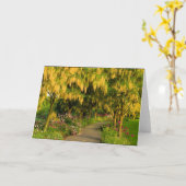庭の歩行の挨拶状 カード (黄色い花)