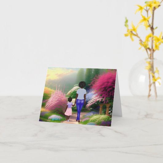 庭の母の日のカードを歩く カード (黄色い花)