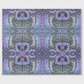 庭の水彩画の猫のオブジェ ラッピングペーパー (フラット)