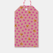 庭の水色ピンクのイースターバニー ギフトタグ (裏面)