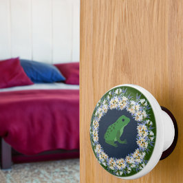 庭の池の小さなカエル セラミックノブ