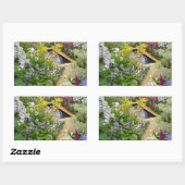 庭の池～長方形ステッカー 長方形シール (シート)