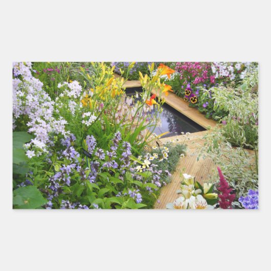 庭の池～長方形ステッカー 長方形シール (正面)