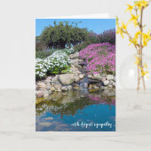 庭の滝悔やみや弔慰 カード (黄色い花)