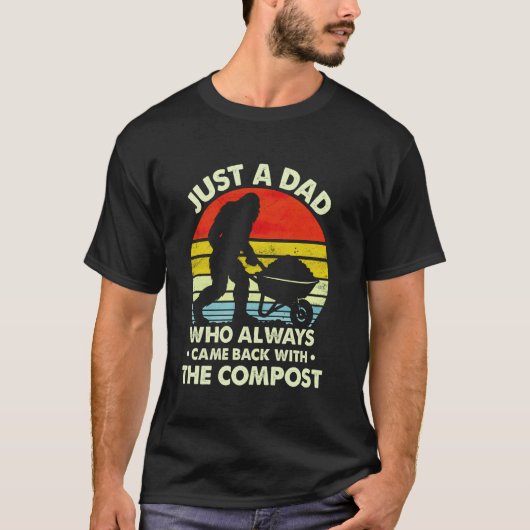 庭の父のための面白い堆肥サンセットデザイン Tシャツ (正面)