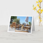 庭の犬 カード (黄色い花)