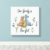 庭の犬IV |私たちの家族はPaw-fect キャンバスプリント (インサイチュ (ウッドフロア))