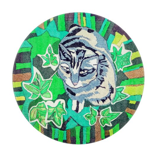 庭の猫 カッティングボード (正面)