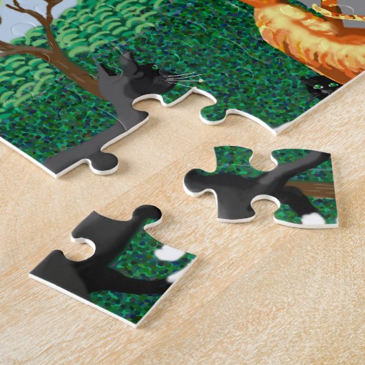 庭の猫 ジグソーパズル (側面)