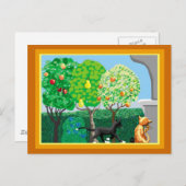 庭の猫 ポストカード (正面/裏面)